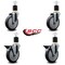 Service Caster 5'' Thermoplastic Rubber Wheel Swivel 1-7/8'' Expanding Stem Caster Set 2 Brakes, 4PK SCC-EX20S514-TPRB-2-PLB-2-178 - alternate 2